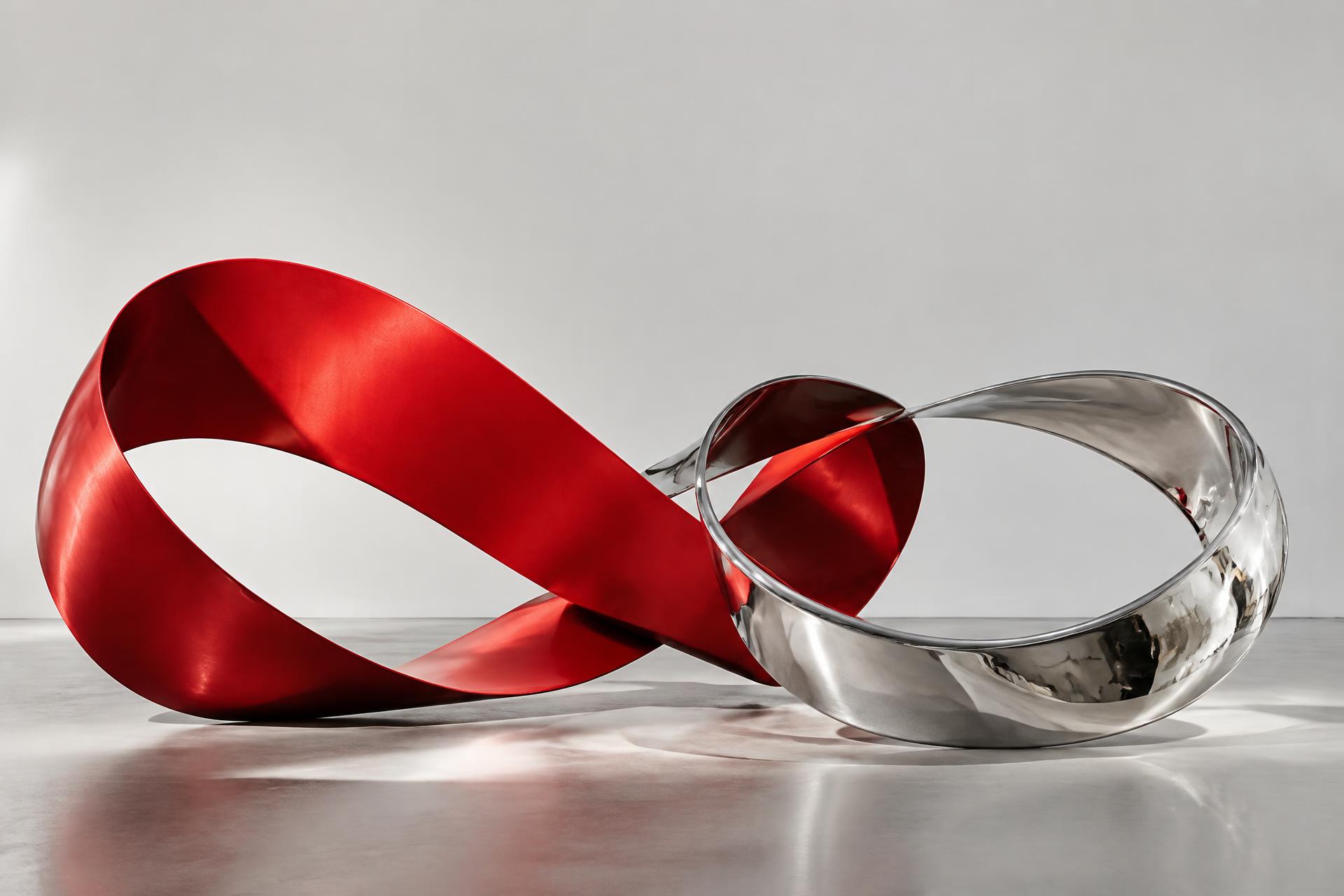 Distinct sculptural forms meeting in a shared composition